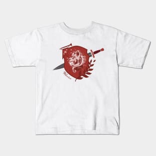 Warrior crest with sword - red Kids T-Shirt